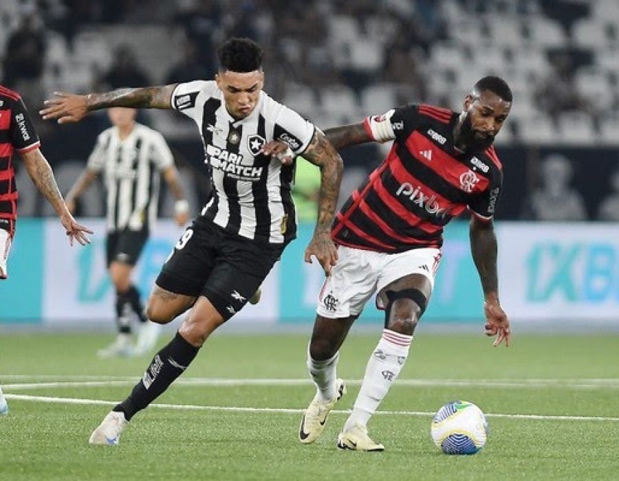 Botafogo x Flamengo - Igor Jesus e Gerson — Foto: Alexandre Durão